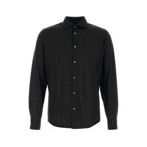 Fedeli Men Black Wool Shirt